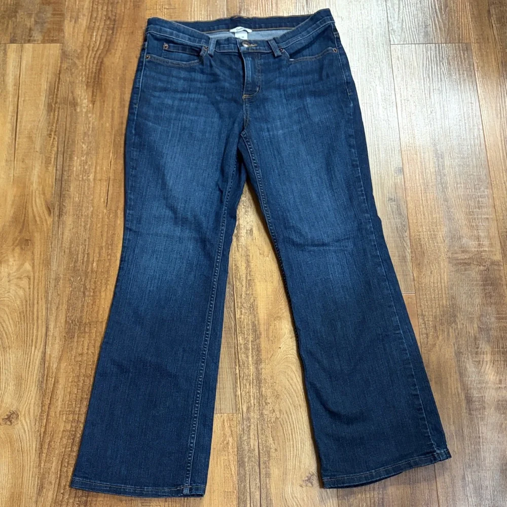 Duluth trading co dark wash bootcut flare denim jeans size 8/29 - Picture 2 of 6